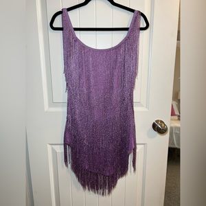 Purple Sparkly Tassel Dress